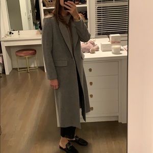 Mango Full length marl grey wool coat